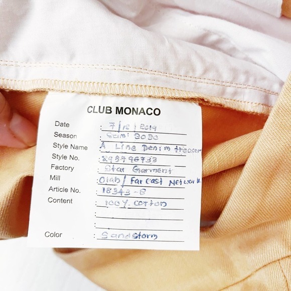 Club Monaco A line Denim Sandstorm Orange Pants SZ0 - Picture 9 of 9